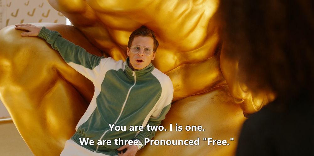 Mads from Avenue 5 being indecipherable. Armando Iannucci is a prophet 