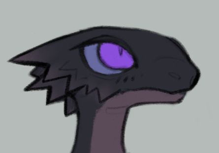 New lizard WIP. She has purple and bluish eyes with a dark scale pattern