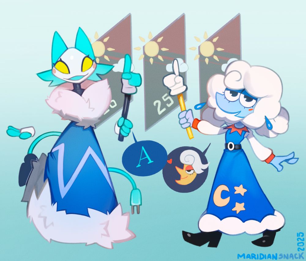 Tasque and Elnina broadcasting the weather poorly