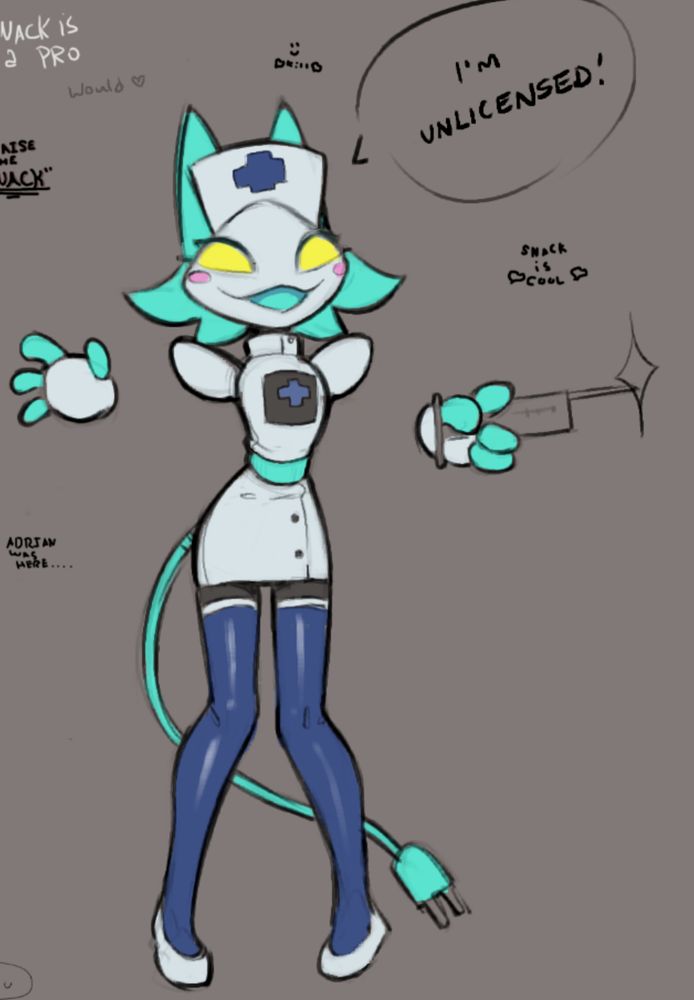 Tasque Manager in a nurse outfit. She's not a licensed nurse