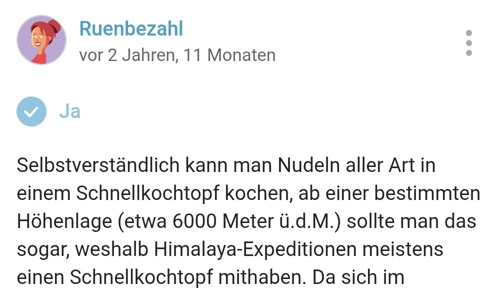 Antwort von Nutzer:in Ruenbezahl auf gutefrage.net:

Selbstverständlich kann man Nudeln aller Art in einem Schnellkochtopf kochen, ab einer bestimmten Höhenlage (etwa 6000 Meter ü.d.M.) sollte man das sogar, weshalb Himalaya-Expeditionen meistens einen Schnellkochtopf mithaben.