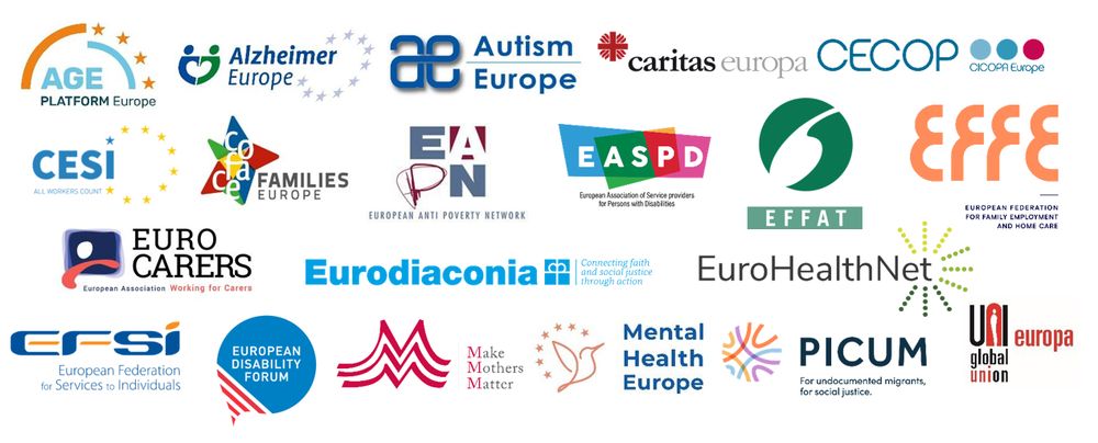 Logos of all 20 signatories of the joint statement – mix of European civil society and trade union organisations. 
