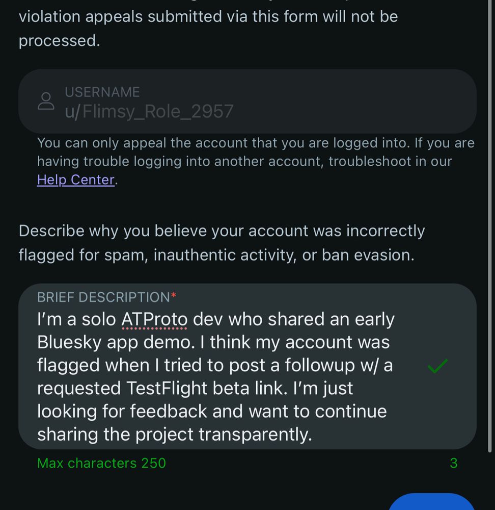Appeal for reddit shadowban