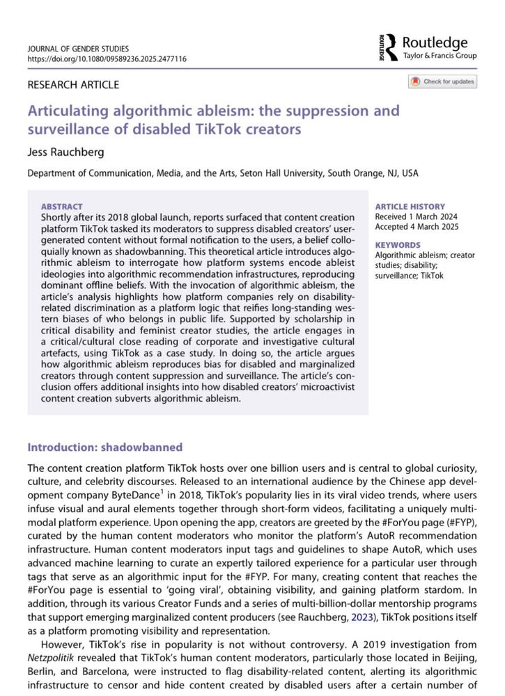The first page of my article. Includes title, author info, abstract, and first few paragraphs of intro.