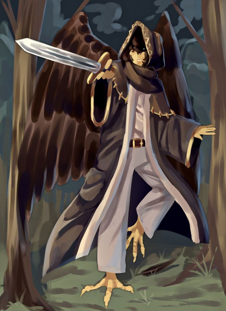 Man with chicken legs