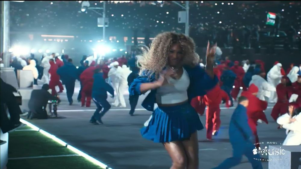 Serena Williams dancing along to Kendric Lamar’s Superbowl half-time performace