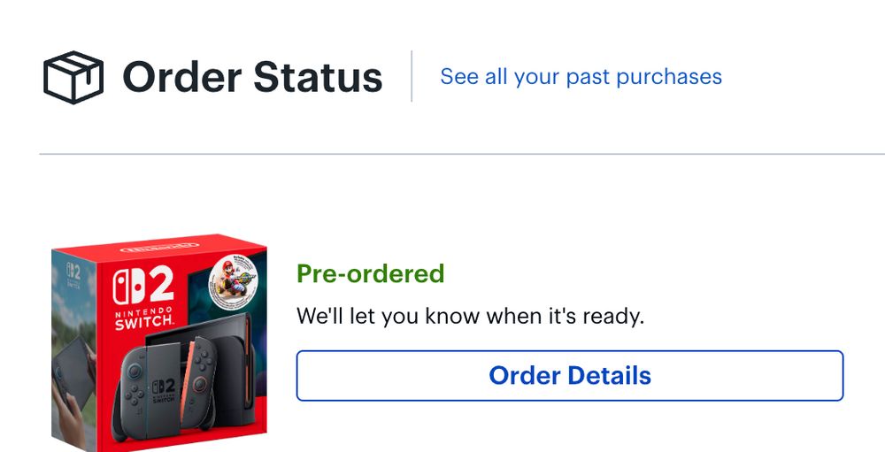 screenshot of best buy pre order for the switch 2