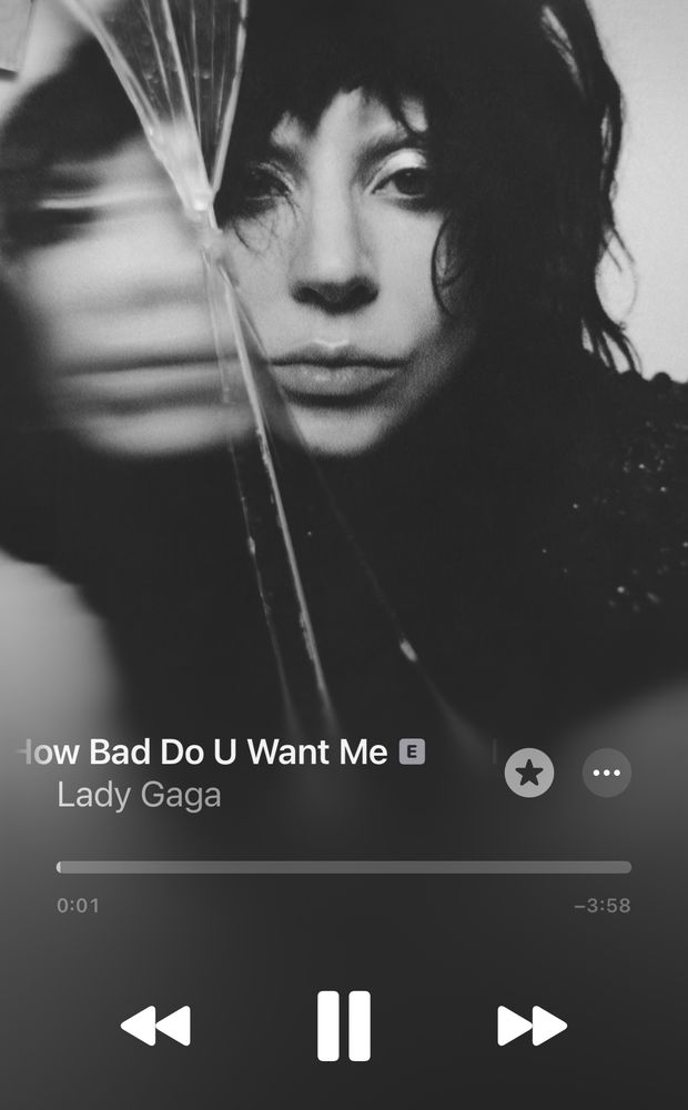 screenshot of the song How Bad Do U Want Me by Lady Gaga
