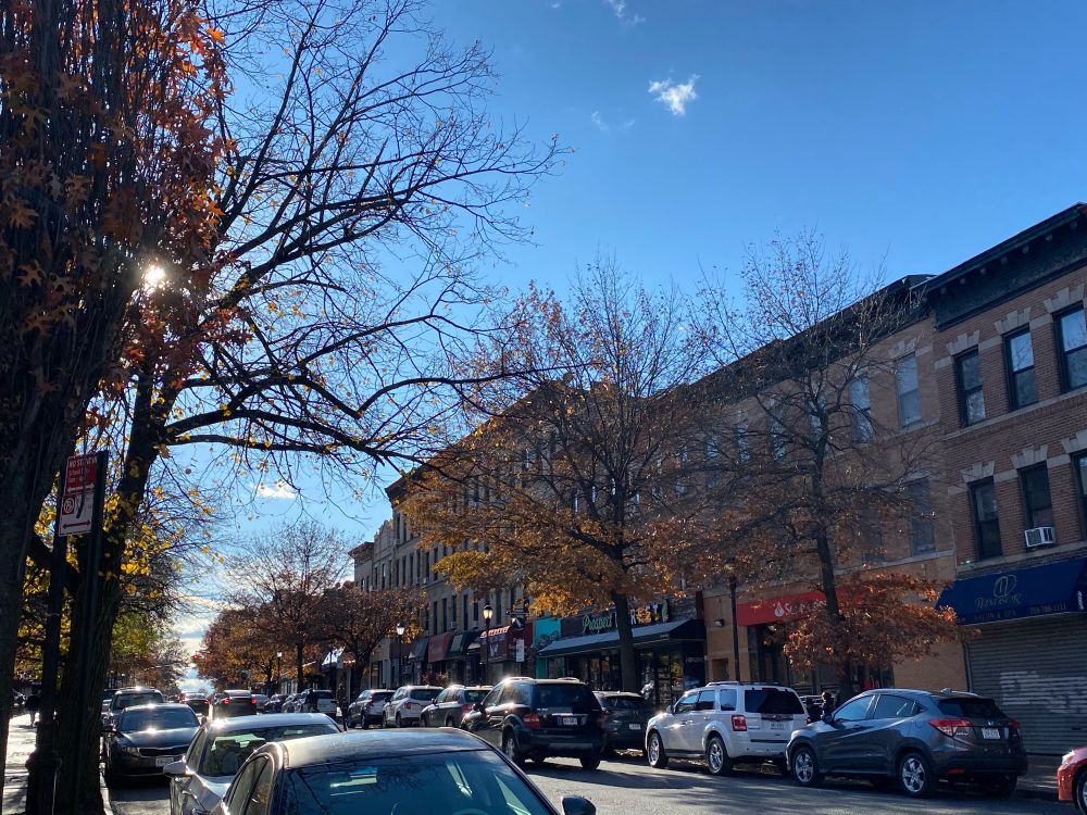 A street with cars and stuff