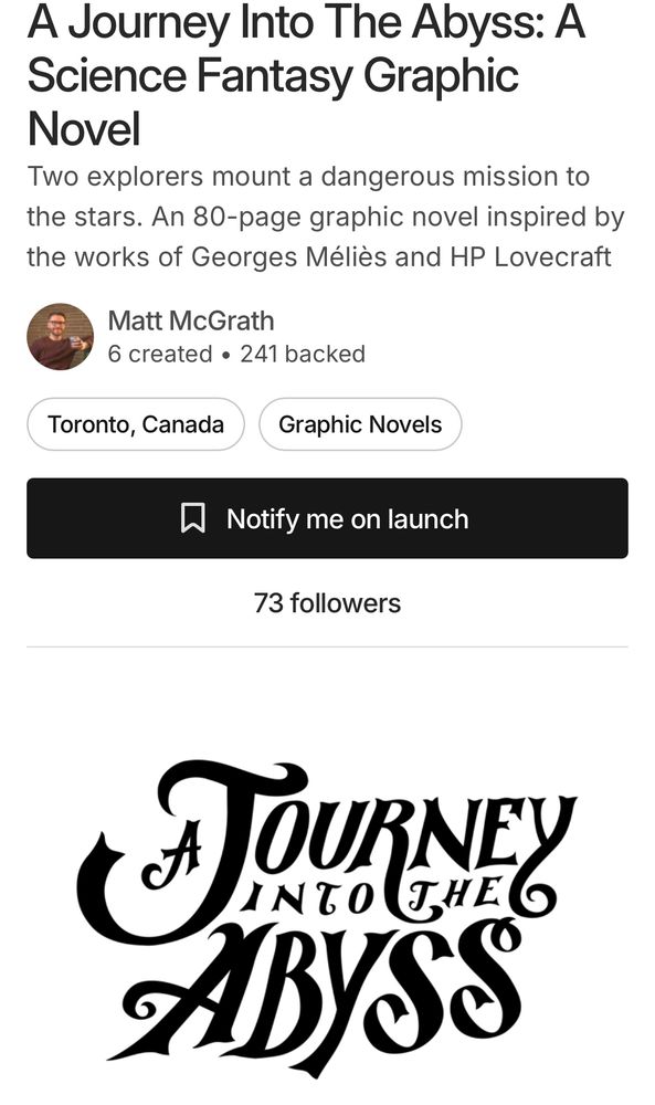 Kickstarter prelaunch page