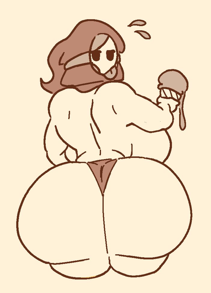 big ass shygal enjoying an ice cream