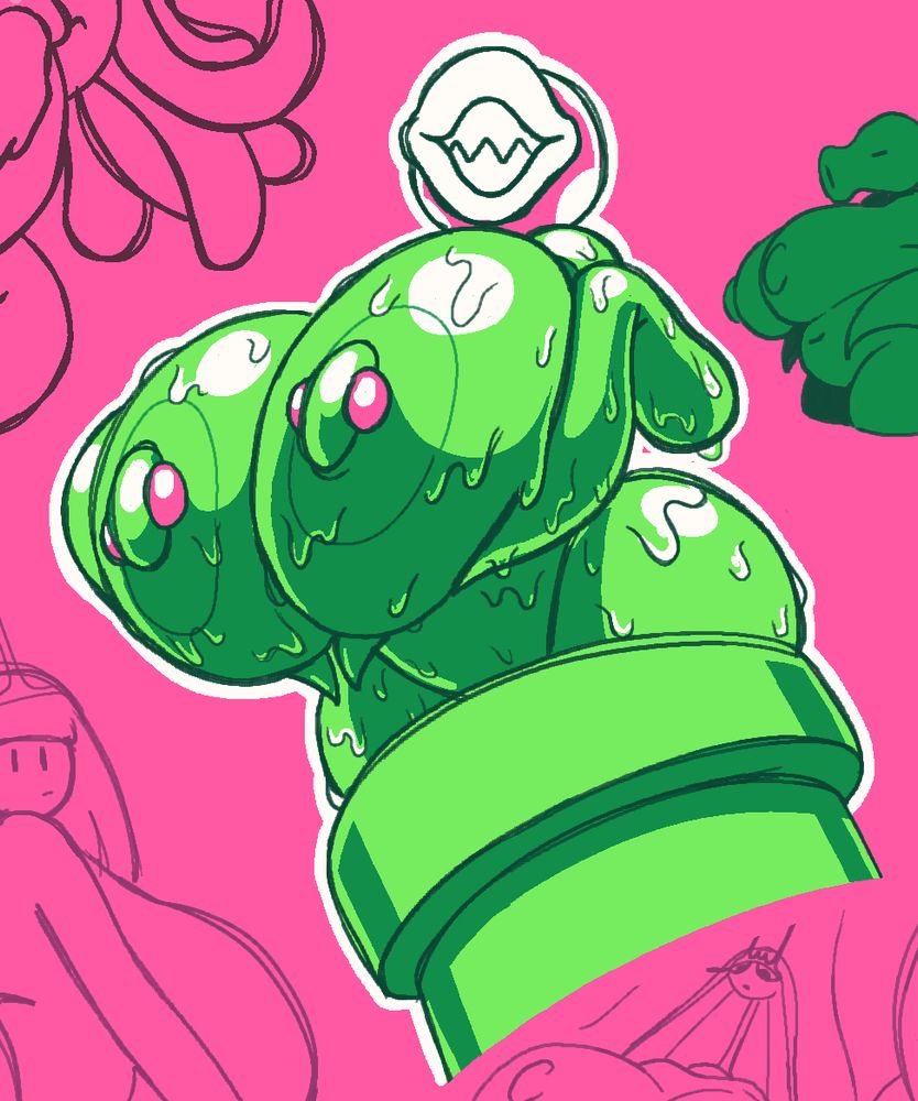 a wet piranha plant showing of her big wet breasts