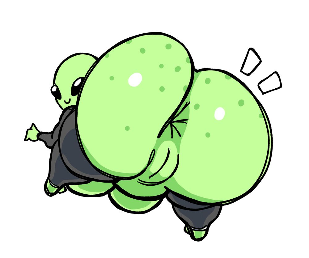 alien girl showing booty hole