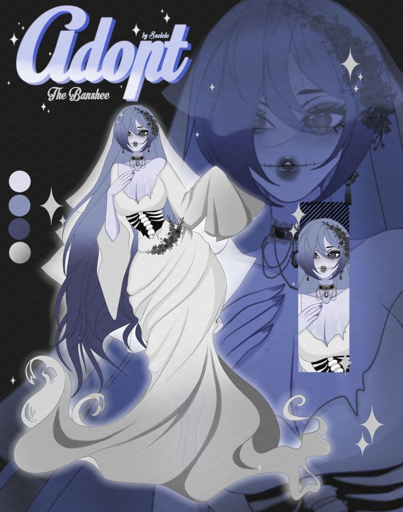 ♡SB: $5
♡MI: $5
♡AB:-

Bid Goals

SB - You will get the PNG file, without watermark.

$50-Commercial rights (you will receive the PNG and PSD  file and the right to commercial use.)

 $80-full customization (You can change/add alternative colors for the character, add/remove minor design elements such as piercings, accessories, etc., slightly change the clothes etc.)

100$-Drawing the size of half the body ❗️(You choose a pose and an idea for the drawing. Or I can draw you a few different sketches and you choose the one you like more. )❗️

$120 - Custom outfit 

$150 - Another custom outfit 

$250 - + Half Body commission + second outfit ver.

Rules :
- You can't sell a character for more
 than the amount you bought.
-No refund or exchange is possible
- If you have not purchased a commercial use, you do not have

Payment: 

💙LAVA TOP {PAYPAL}
🩵𝗕𝗢𝗢𝗦𝗧𝗬  {via BANK CARD/ CREDIT CARD} 
🩷𝗛𝗜𝗣𝗢𝗟𝗜𝗡𝗞 {via BANK CARD/ CREDIT CARD}

within 24 hours after the end of the auction!

✦ My Bluesky:https://bsky.app/profile/sselele.bsky.social
✦Loot(reviews):https://loot.commishes.com/