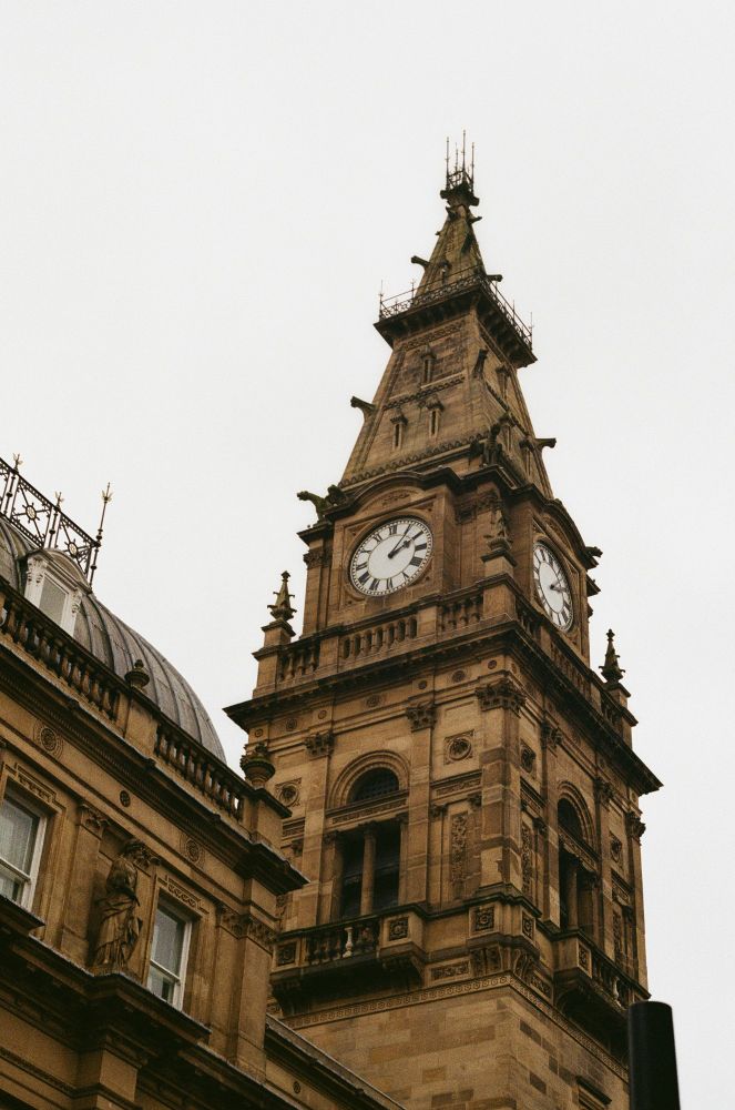 A clock tower in Liverpool.