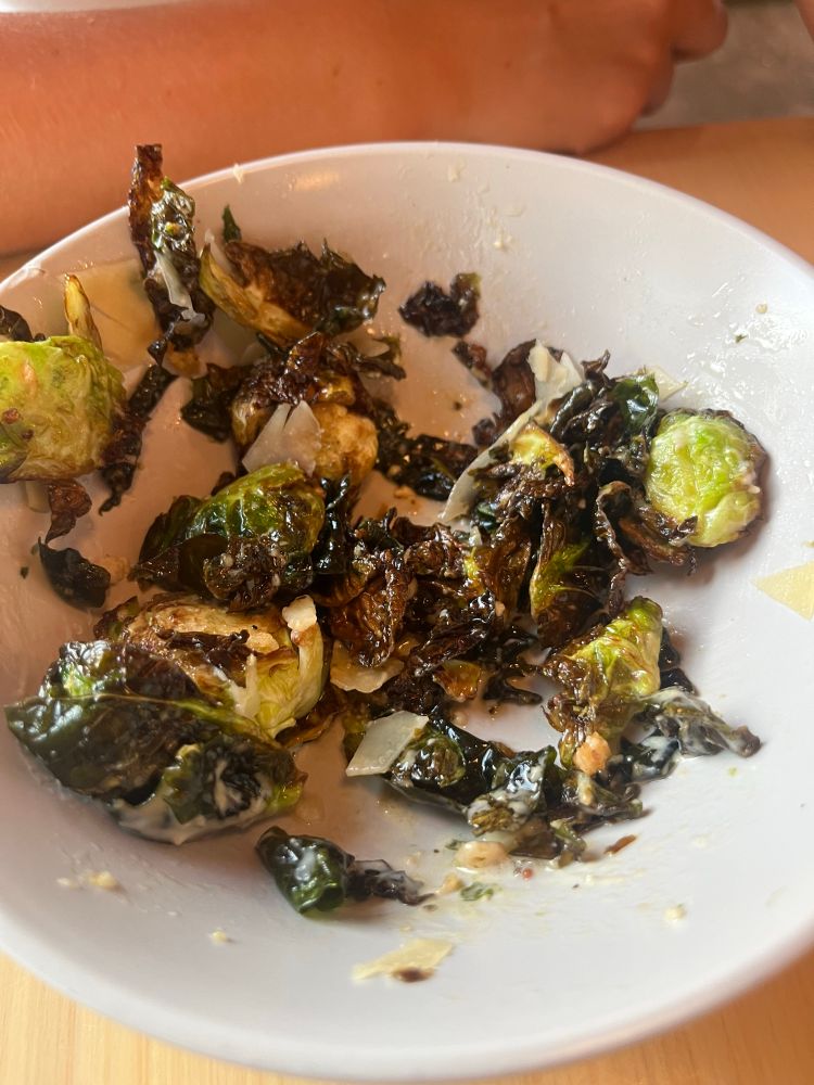 Bowl of ceaser brussel sprouts salad. Not gonna lie, it’s good. 