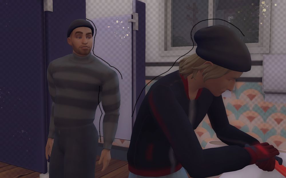 Gordan King, the ringleader of "Legitimate Moving Business", watches Dustin sabotage a sink.