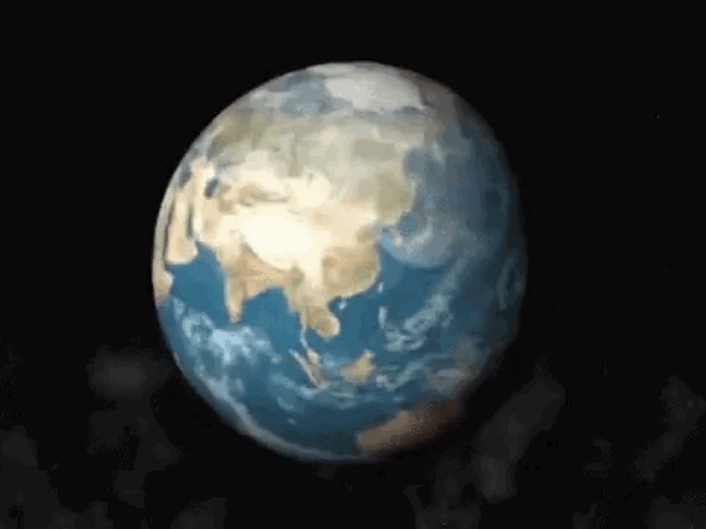 a 3d rendering of the earth spinning in space .