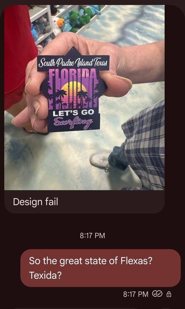 Magnet for Florida sold in South Padre 