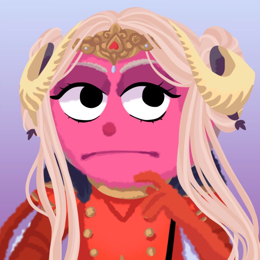Illustration of Edelgard from fire emblem as a muppet 