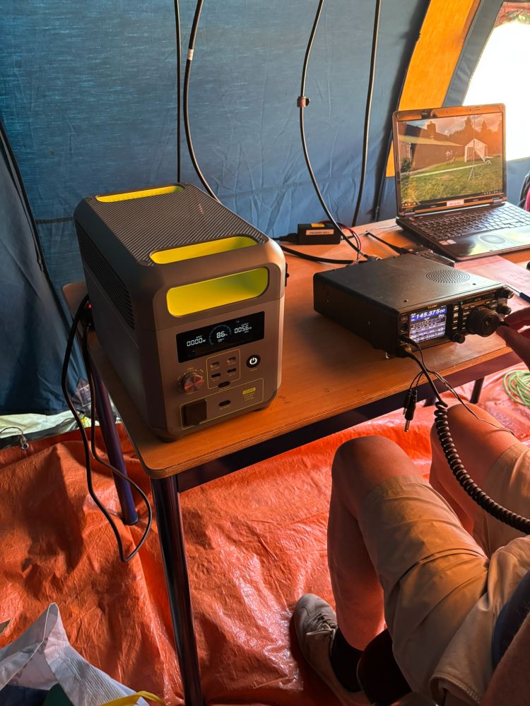 FT991 and laptop running on a powerstation