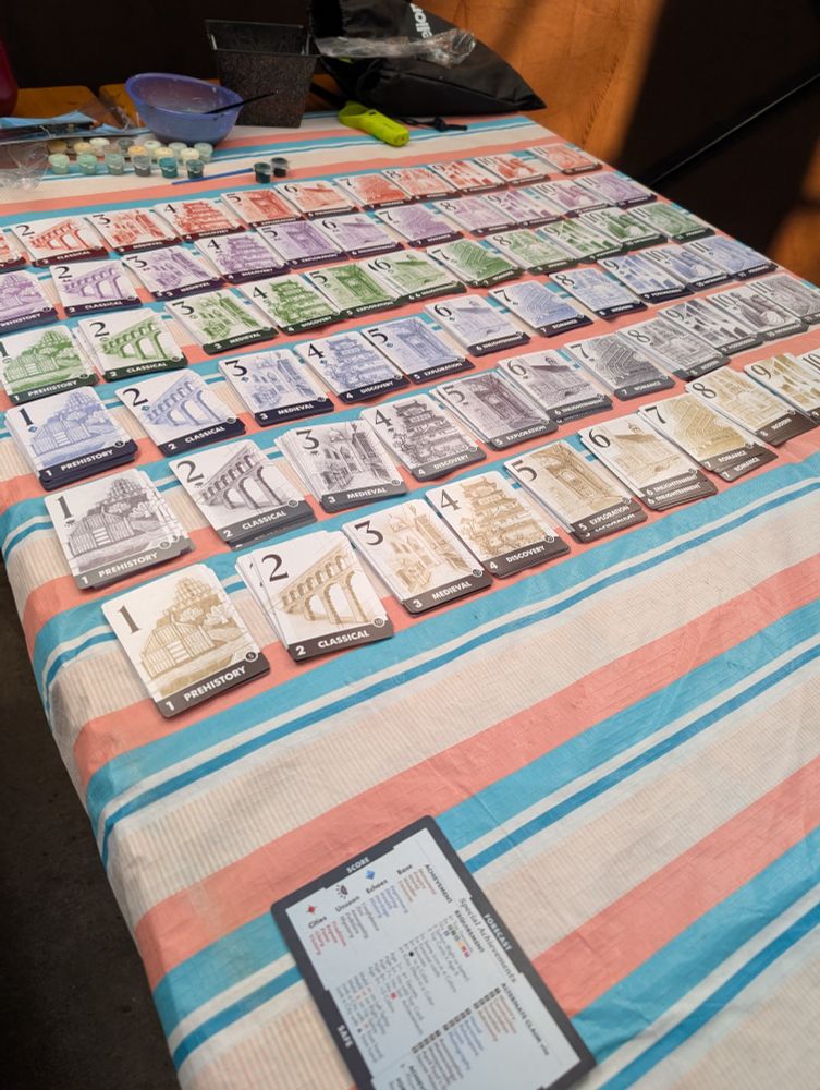 All of the Innovation Ultimate decks on the picnic table