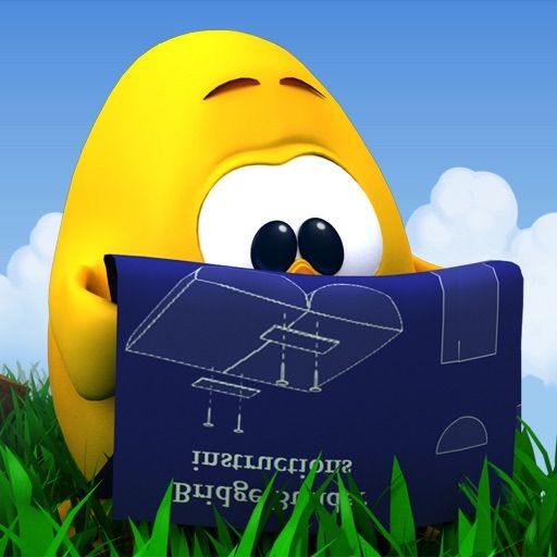 Le gros poussin de Toki Tori lit un plan en blue print dans la nature