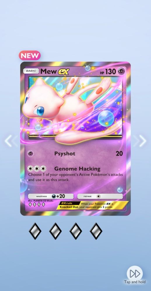 Pokémon Trading Card Game Pocket Mew ex card