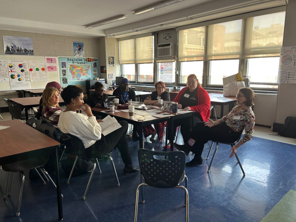 A group of educators learning about coaching at educon