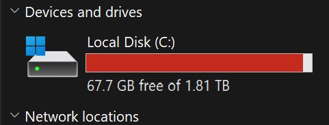 i have 67.7 gigs of space left :(