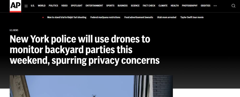 New York police will use drones to monitor backyard parties this weekend, spurring privacy concerns