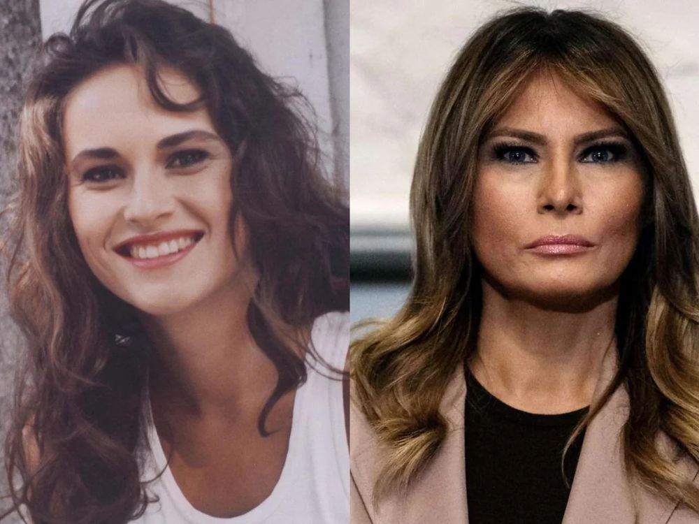 Melania Trump, before she lost her soul, and after