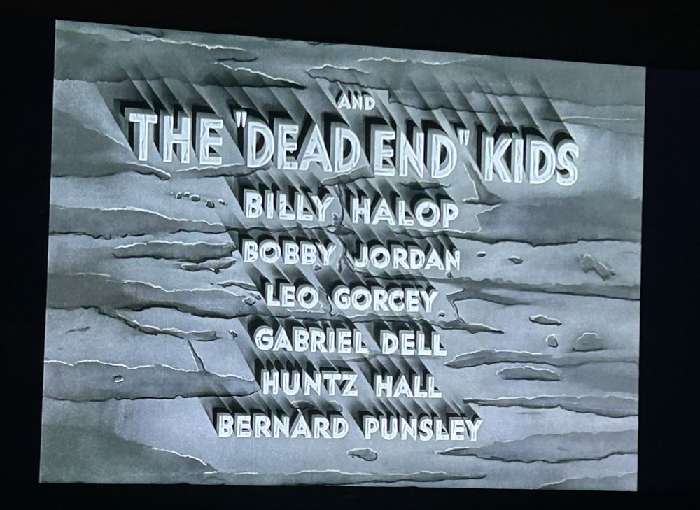 The ‘Dead End’ Kids title card from Angels with Dirty Faces (1938)
