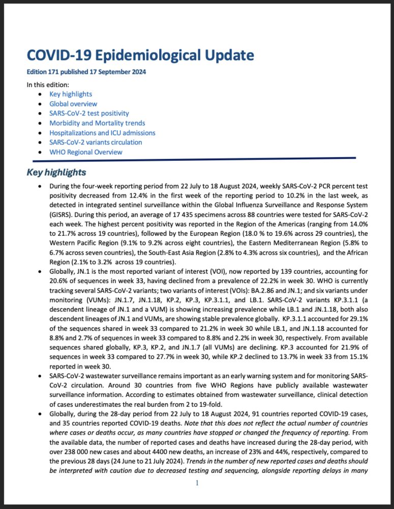 COVID-19 epidemiological update – 17 September 2024