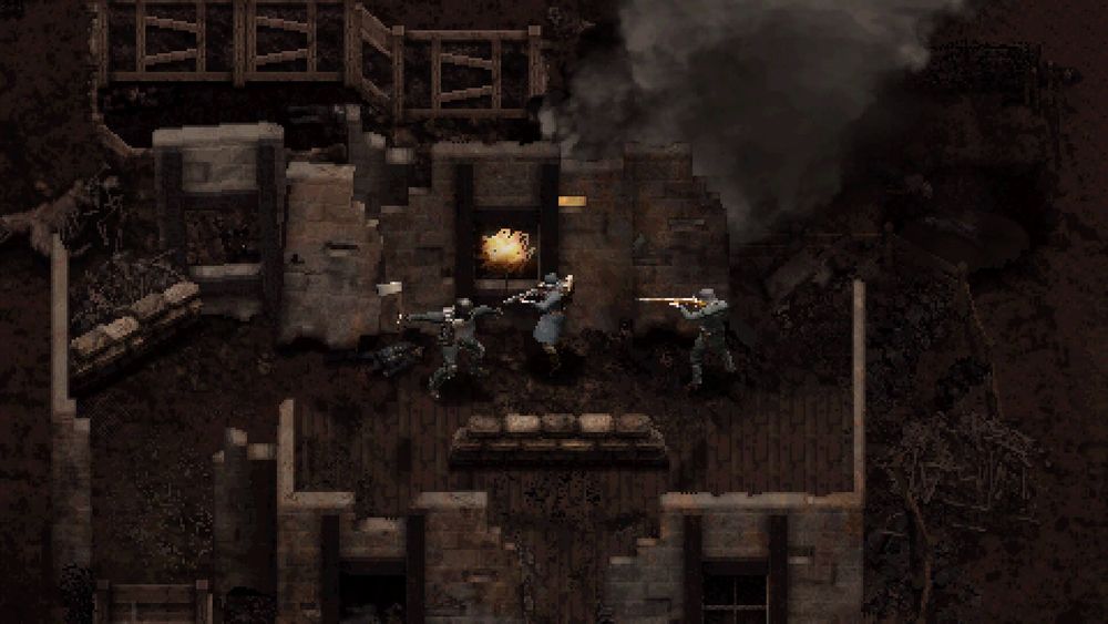 Screenshot from 2D survival horror game Conscript.