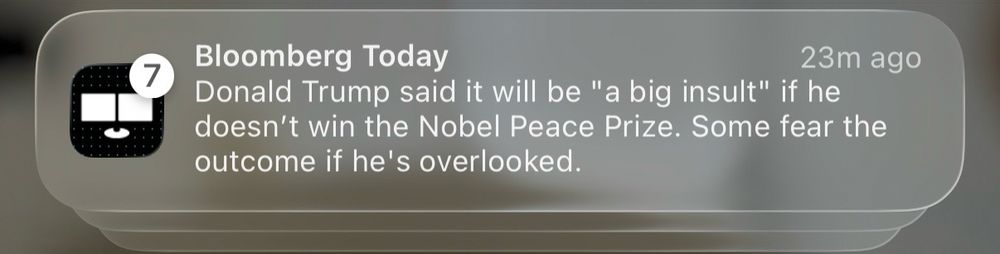 Bloomberg Today
23m ago
Donald Trump said it will be "a big insult" if he doesn't win the Nobel Peace Prize. Some fear the outcome if he's overlooked.