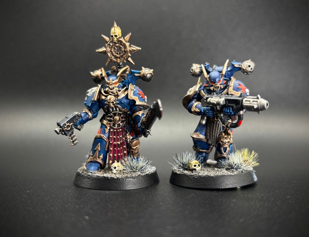 Nightlord minis painted on black background. 