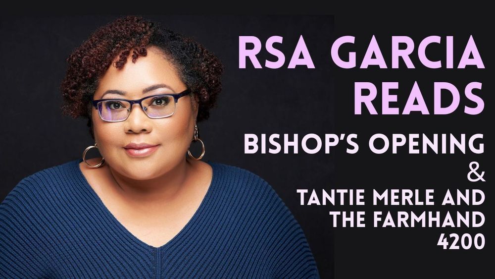 photo of rsa garcia in a blue v-neck, text overlay