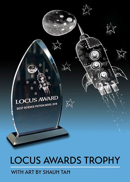 locus award trophy with shaun tan rocket