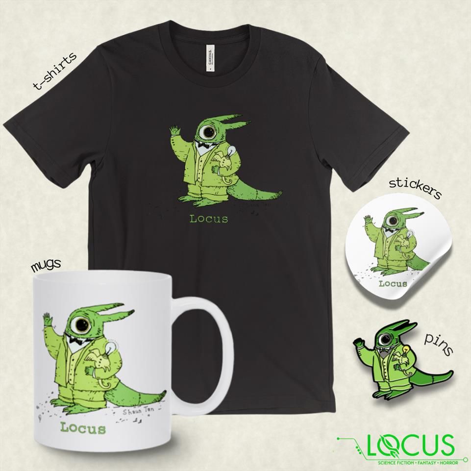 cluso mug, t shirt, sticker, pin featuring shaun tan art alien