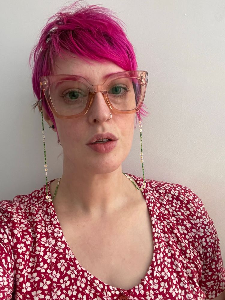 Me in oversized +0.75 readers