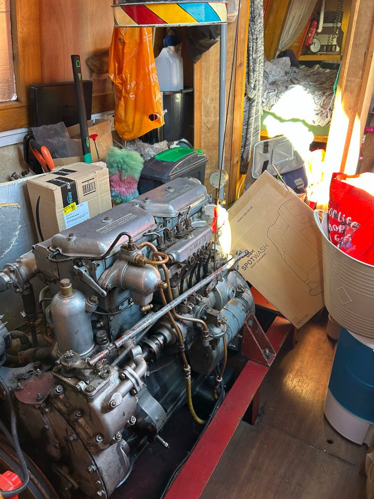 Untidy engine room on my narrow boat 