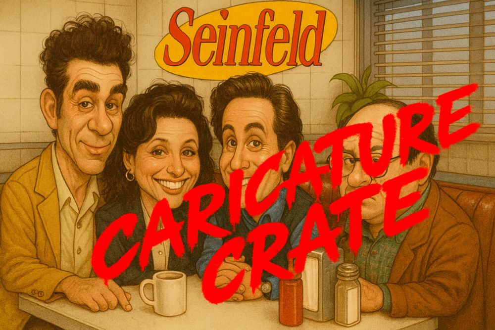I can create Caricatures of just about any Seinfeld character in any situation. Email me and I will create it and post it on here for sale. Of course, the words aren't on the downloadable image.