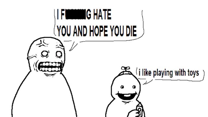 the "I hate you and hope you [RADICATED]" meme