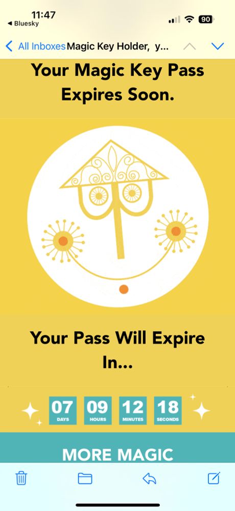 An email screenshot saying that my pass will expire in 7 days