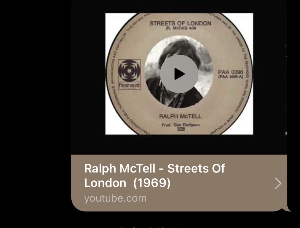 Ralph McTell “streets of London” song from 1969