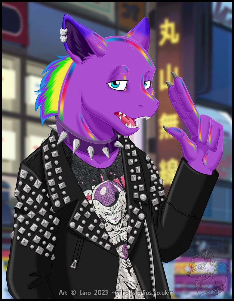 Drawing of an OC in a black jacket 