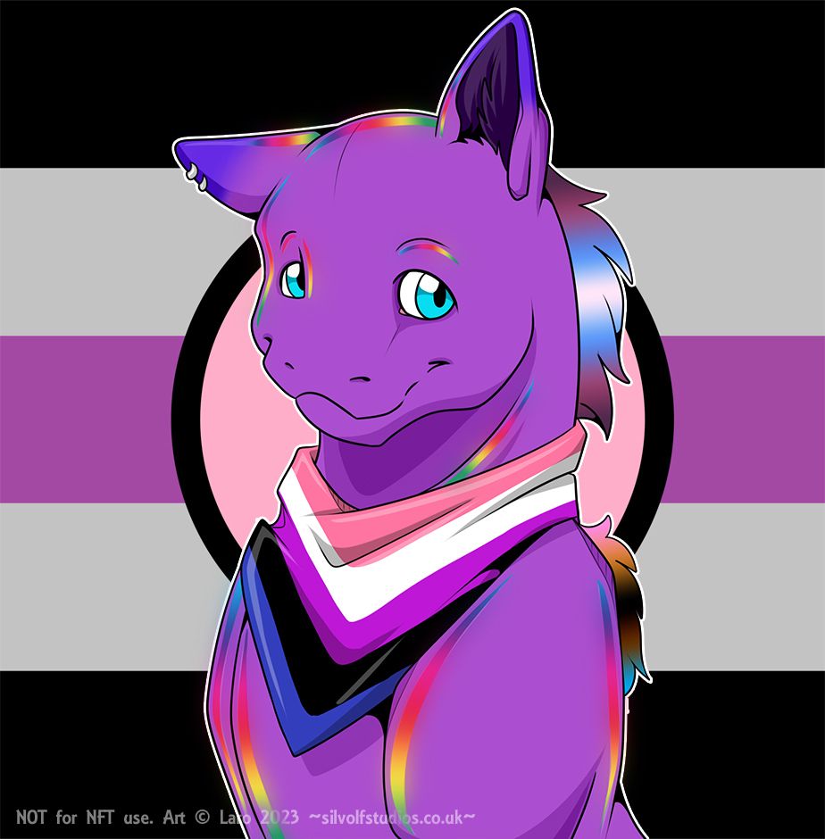 Drawing of an OC showing their Pride flags