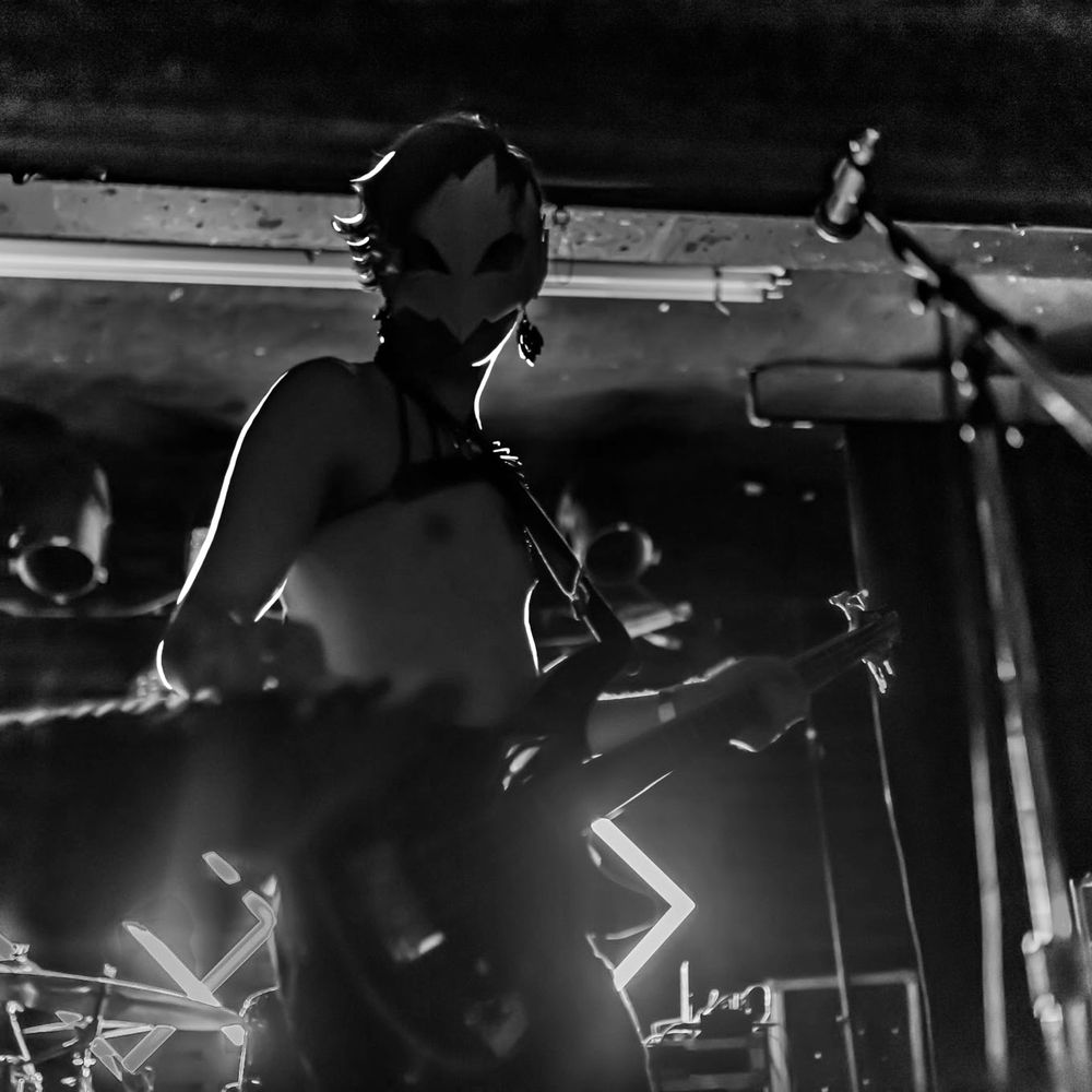 A black and white photo of Waxlimbs in 2019