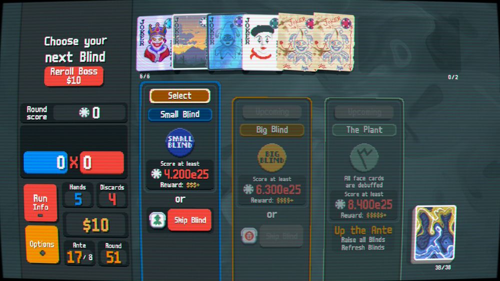 Screenshot of Balatro showing the jokers being used.